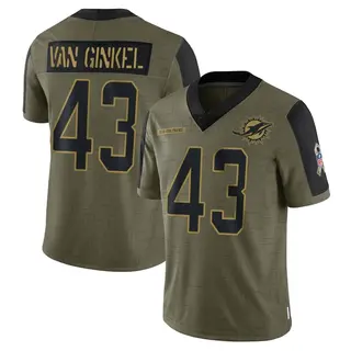 Miami Dolphins Men's Andrew Van Ginkel Limited 2021 Salute To Service Jersey - Olive