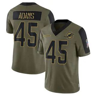 Miami Dolphins Men's BJ Adams Limited 2021 Salute To Service Jersey - Olive