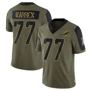 Miami Dolphins Men's Carter Warren Limited 2021 Salute To Service Jersey - Olive