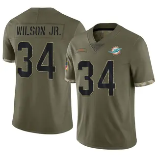 Miami Dolphins Men's Jeff Wilson Jr. Limited 2022 Salute To Service Jersey - Olive