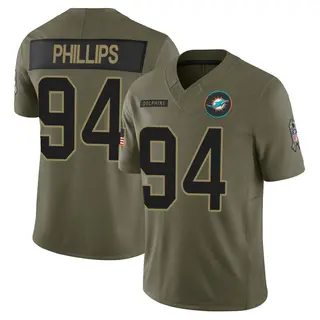 Miami Dolphins Men's Jordan Phillips Limited 2025 Salute to Service Jersey - Olive