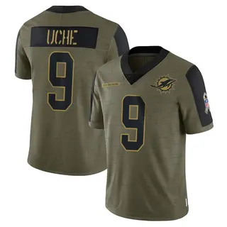 Miami Dolphins Men's Joshua Uche Limited 2021 Salute To Service Jersey - Olive
