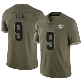 Miami Dolphins Men's Joshua Uche Limited 2022 Salute To Service Jersey - Olive