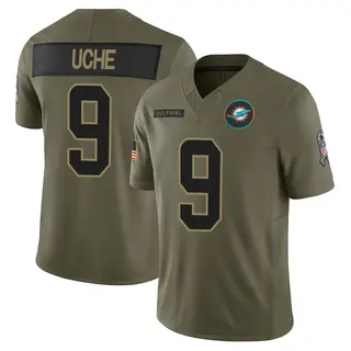 Miami Dolphins Men's Joshua Uche Limited 2025 Salute to Service Jersey - Olive