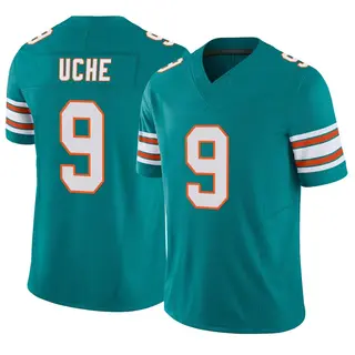 Miami Dolphins Men's Joshua Uche Limited Alternate Vapor F.U.S.E. Jersey - Aqua