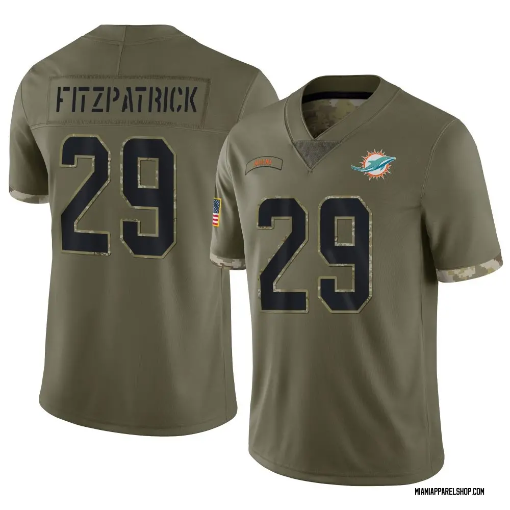 Miami Dolphins Men's Minkah Fitzpatrick Limited 2022 Salute To Service Jersey - Olive