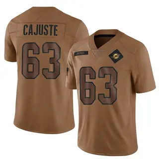 Miami Dolphins Men's Yodny Cajuste Limited 2023 Salute To Service Jersey - Brown