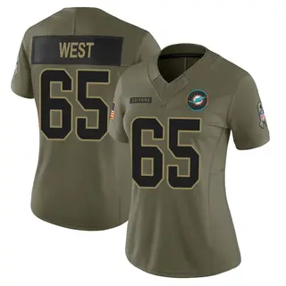 Miami Dolphins Women's Addison West Limited 2025 Salute to Service Jersey - Olive