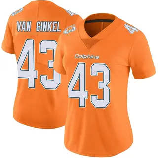 Miami Dolphins Women's Andrew Van Ginkel Limited Color Rush Jersey - Orange