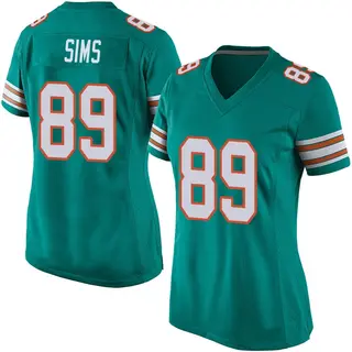 Miami Dolphins Women's Ben Sims Game Alternate Jersey - Aqua
