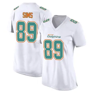 Miami Dolphins Women's Ben Sims Game Fashion Jersey - White