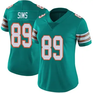 Miami Dolphins Women's Ben Sims Limited Alternate Vapor Untouchable Jersey - Aqua
