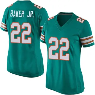 Miami Dolphins Women's Darrell Baker Jr. Game Alternate Jersey - Aqua