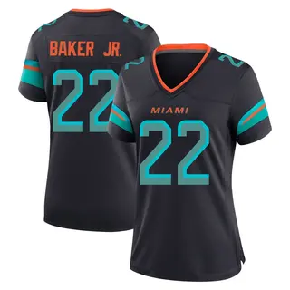Miami Dolphins Women's Darrell Baker Jr. Game Pitch 2025 Rivalries Collection Jersey - Blue