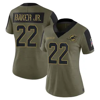 Miami Dolphins Women's Darrell Baker Jr. Limited 2021 Salute To Service Jersey - Olive