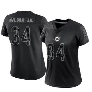 Miami Dolphins Women's Jeff Wilson Jr. Limited Reflective Jersey - Black