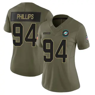 Miami Dolphins Women's Jordan Phillips Limited 2025 Salute to Service Jersey - Olive