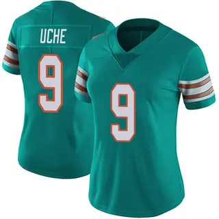 Miami Dolphins Women's Joshua Uche Limited Alternate Vapor Untouchable Jersey - Aqua