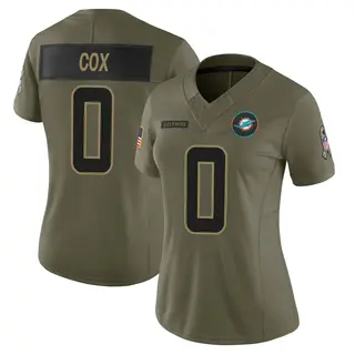 Miami Dolphins Women's Marques Cox Limited 2025 Salute to Service Jersey - Olive
