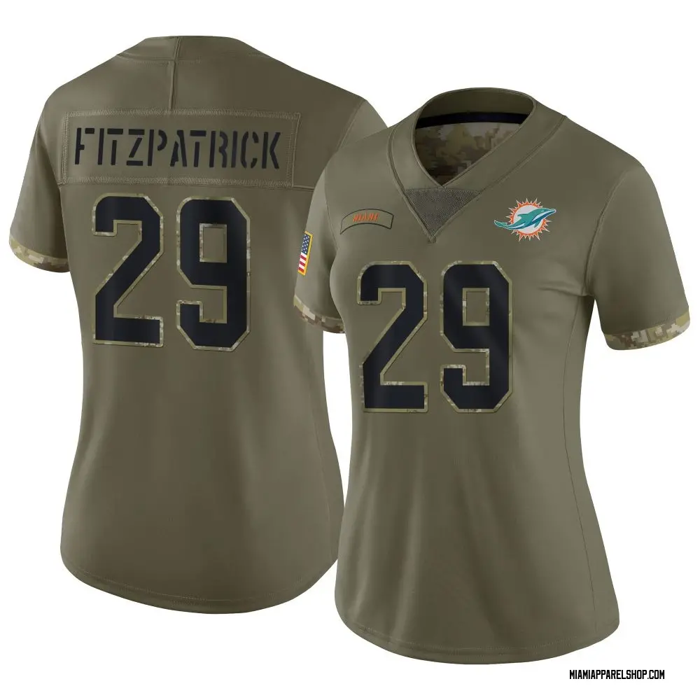 Miami Dolphins Women's Minkah Fitzpatrick Limited 2022 Salute To Service Jersey - Olive