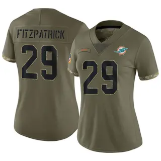 Miami Dolphins Women's Minkah Fitzpatrick Limited 2022 Salute To Service Jersey - Olive