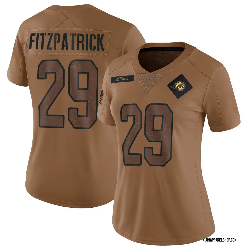 Miami Dolphins Women's Minkah Fitzpatrick Limited 2023 Salute To Service Jersey - Brown