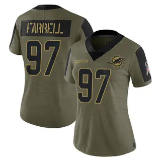 Miami Dolphins Women's Neil Farrell Limited 2021 Salute To Service Jersey - Olive