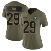 Miami Dolphins Women's Storm Duck Limited 2025 Salute to Service Jersey - Olive