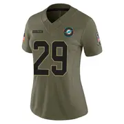 Miami Dolphins Women's Storm Duck Limited 2025 Salute to Service Jersey - Olive