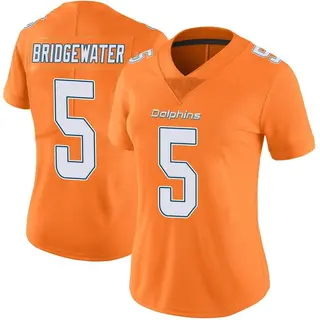 Miami Dolphins Women's Teddy Bridgewater Limited Color Rush Jersey - Orange