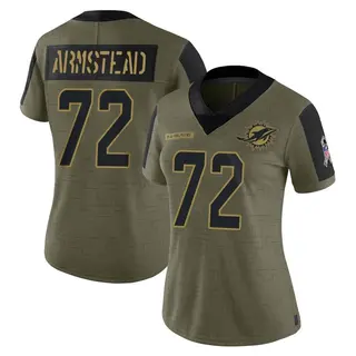 Miami Dolphins Women's Terron Armstead Limited 2021 Salute To Service Jersey - Olive