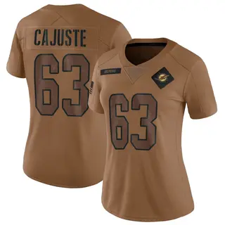 Miami Dolphins Women's Yodny Cajuste Limited 2023 Salute To Service Jersey - Brown