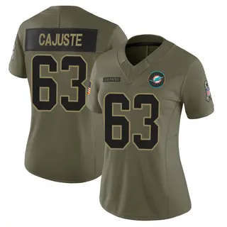 Miami Dolphins Women's Yodny Cajuste Limited 2025 Salute to Service Jersey - Olive