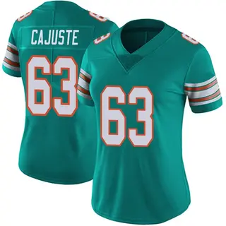 Miami Dolphins Women's Yodny Cajuste Limited Alternate Vapor Untouchable Jersey - Aqua