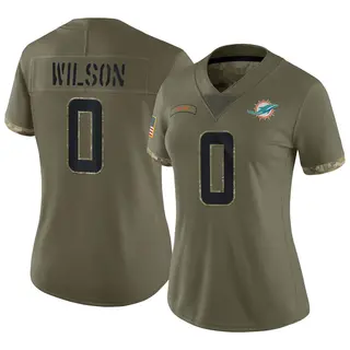 Miami Dolphins Women's Zach Wilson Limited 2022 Salute To Service Jersey - Olive