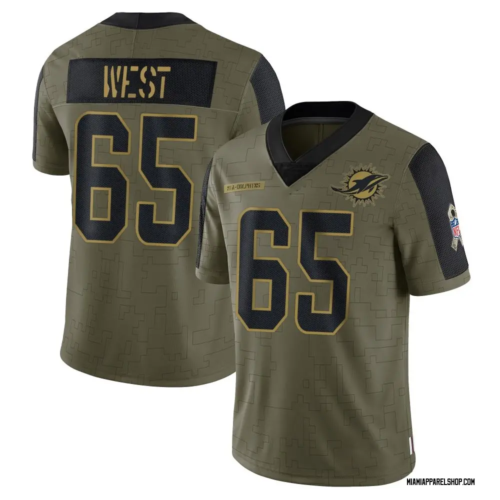Miami Dolphins Youth Addison West Limited 2021 Salute To Service Jersey - Olive