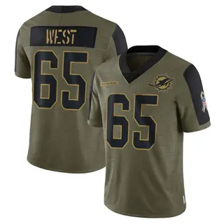 Miami Dolphins Youth Addison West Limited 2021 Salute To Service Jersey - Olive