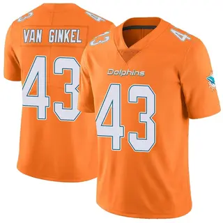 Miami Dolphins Youth Andrew Van Ginkel Limited Color Rush Jersey - Orange