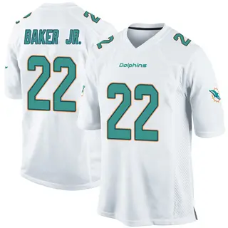 Miami Dolphins Youth Darrell Baker Jr. Game Jersey - White