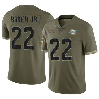 Miami Dolphins Youth Darrell Baker Jr. Limited 2022 Salute To Service Jersey - Olive