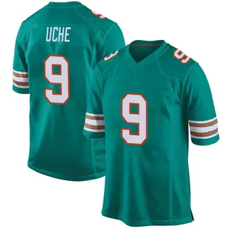 Miami Dolphins Youth Joshua Uche Game Alternate Jersey - Aqua