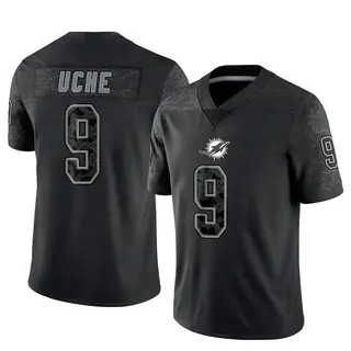 Miami Dolphins Youth Joshua Uche Limited Reflective Jersey - Black