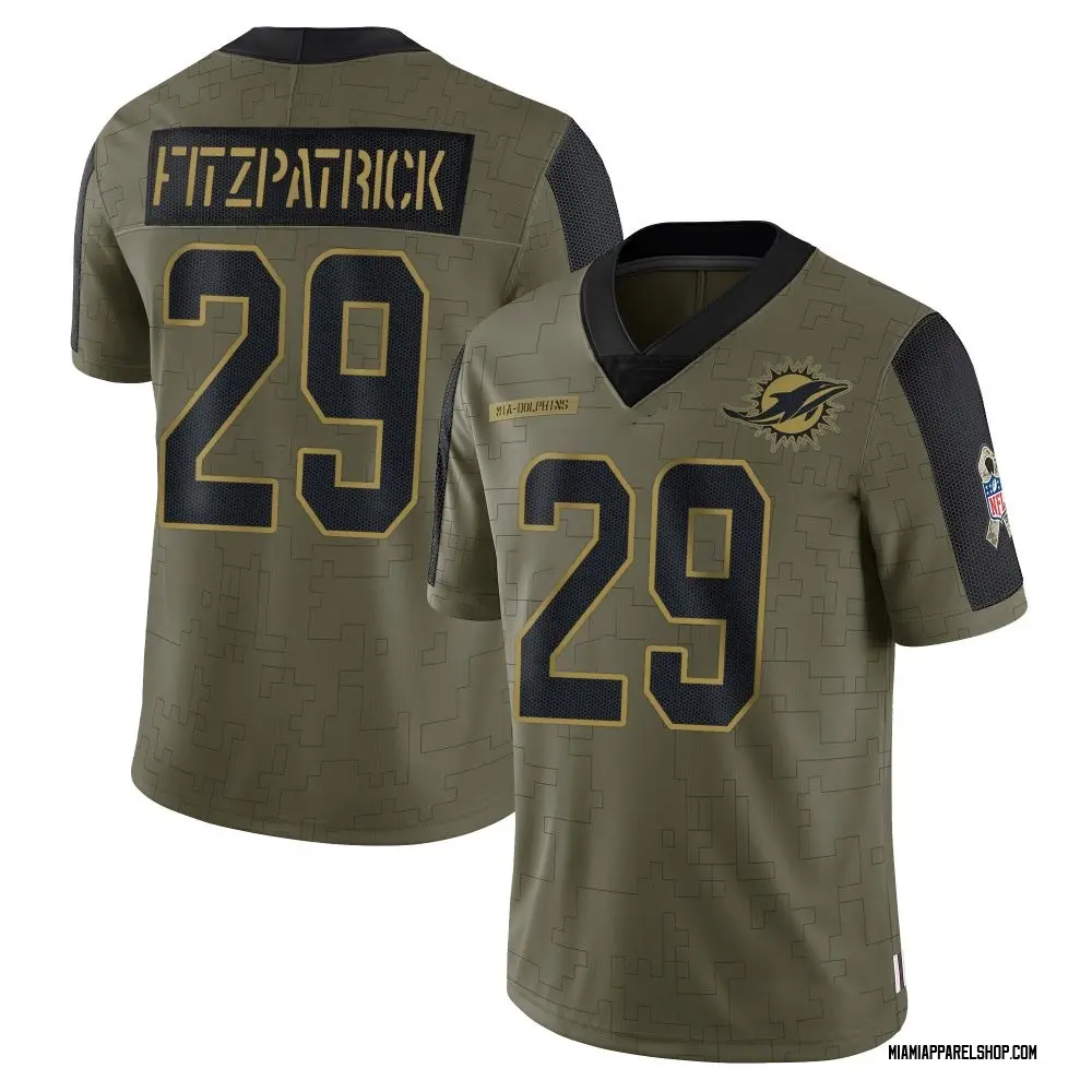 Miami Dolphins Youth Minkah Fitzpatrick Limited 2021 Salute To Service Jersey - Olive