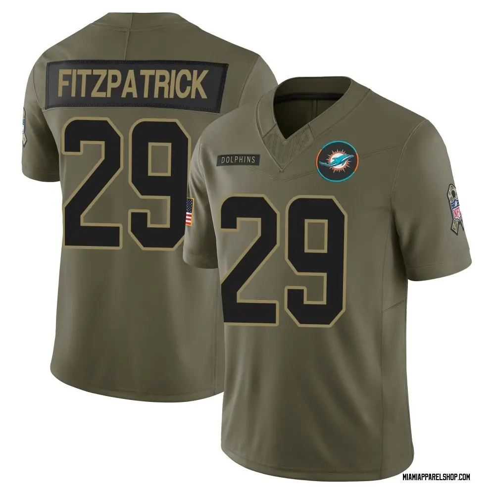 Miami Dolphins Youth Minkah Fitzpatrick Limited 2025 Salute to Service Jersey - Olive