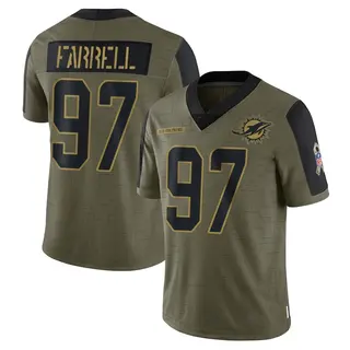 Miami Dolphins Youth Neil Farrell Limited 2021 Salute To Service Jersey - Olive