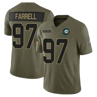 Miami Dolphins Youth Neil Farrell Limited 2025 Salute to Service Jersey - Olive