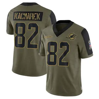 Miami Dolphins Youth Will Kacmarek Limited 2021 Salute To Service Jersey - Olive